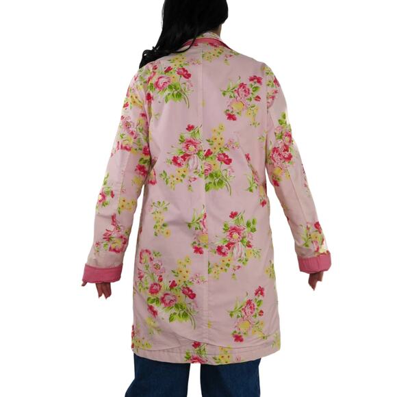 1990s Vintage Pink Floral Reversible Casual Jacket Large - Picture 8 of 16